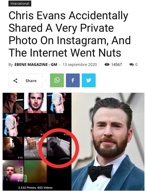 chris evans leaked nudes|Chris Evans accidentally shares penis pic, driving Twitter wild